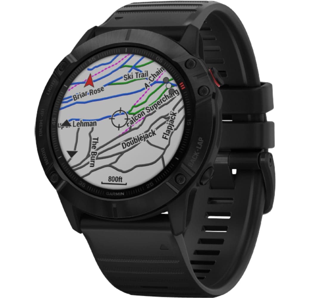 Black Garmin Fenix 6x Pro Smartwatch, Stainless Steel, 51mm.3