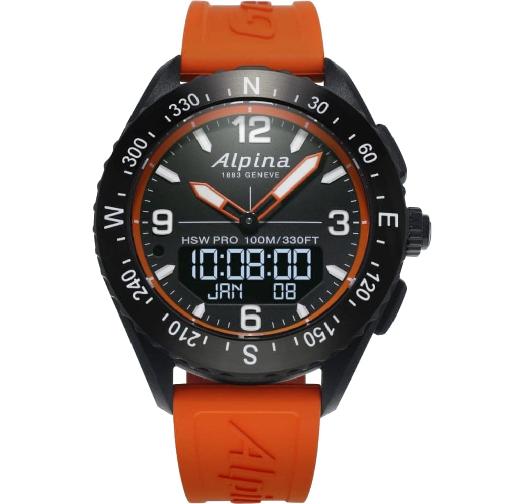 Oranje / zwart-oranje Alpina AlpinerX smartwatch, roestvrijstalen behuizing, 45 mm.1