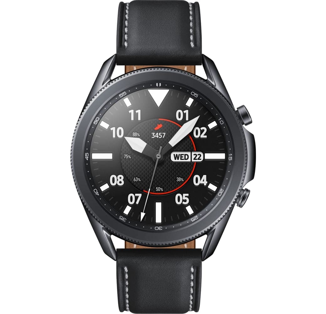 Mystic Black Samsung Galaxy Watch3, 45mm Stainless steel case, Real leather band.2