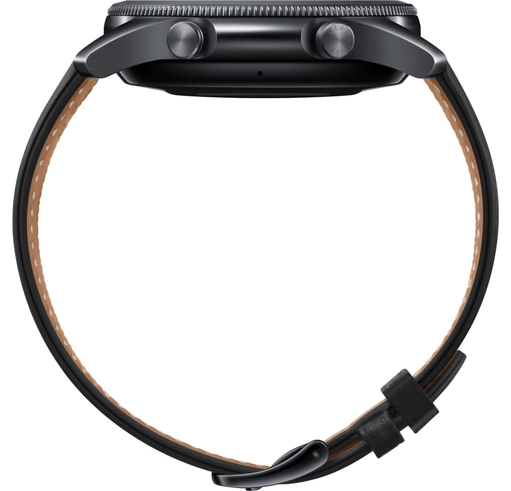 Mystic Black Samsung Galaxy Watch3, 45mm Stainless steel case, Real leather band.3