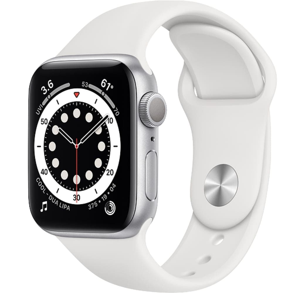 Weiß Apple Watch Series 6 GPS, Aluminiumgehäuse, 44 mm.1