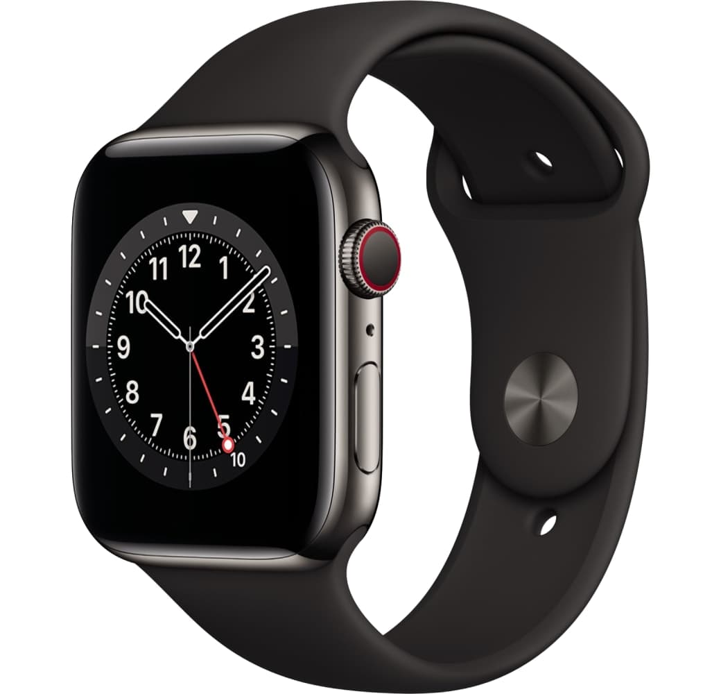 Black Apple Watch Series 6 GPS + Cellular , Stainless steel case, 44mm.1