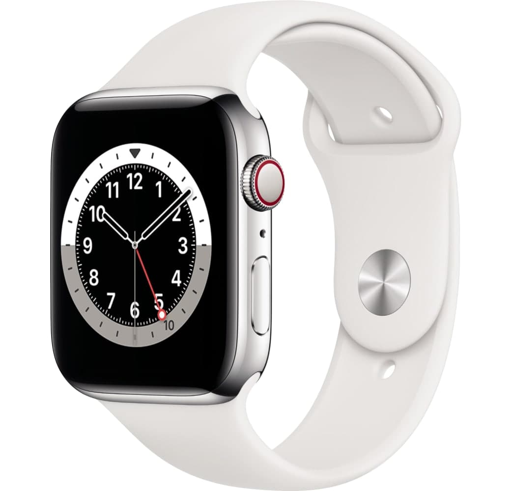 White Apple Watch Series 6 GPS + Cellular , Stainless steel case, 44mm.1