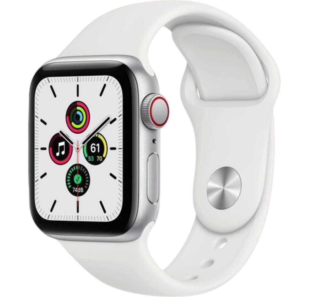 Weiß Apple Watch SE GPS, Aluminiumgehäuse, 44 mm.1