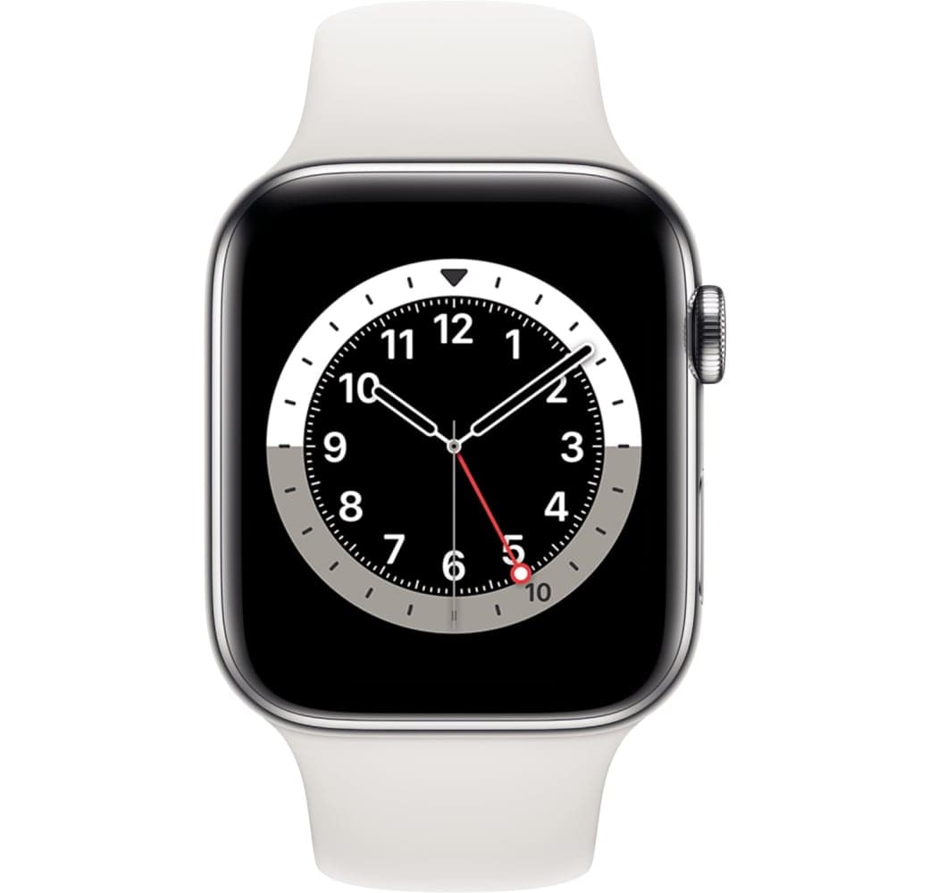 White Apple Watch Series 6 GPS + Cellular , Stainless steel case, 44mm.2