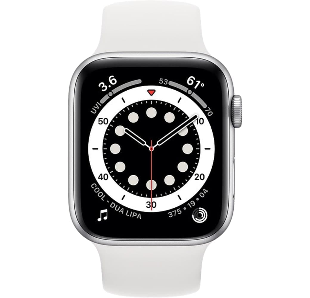 Weiß Apple Watch Series 6 GPS, Aluminiumgehäuse, 44 mm.2