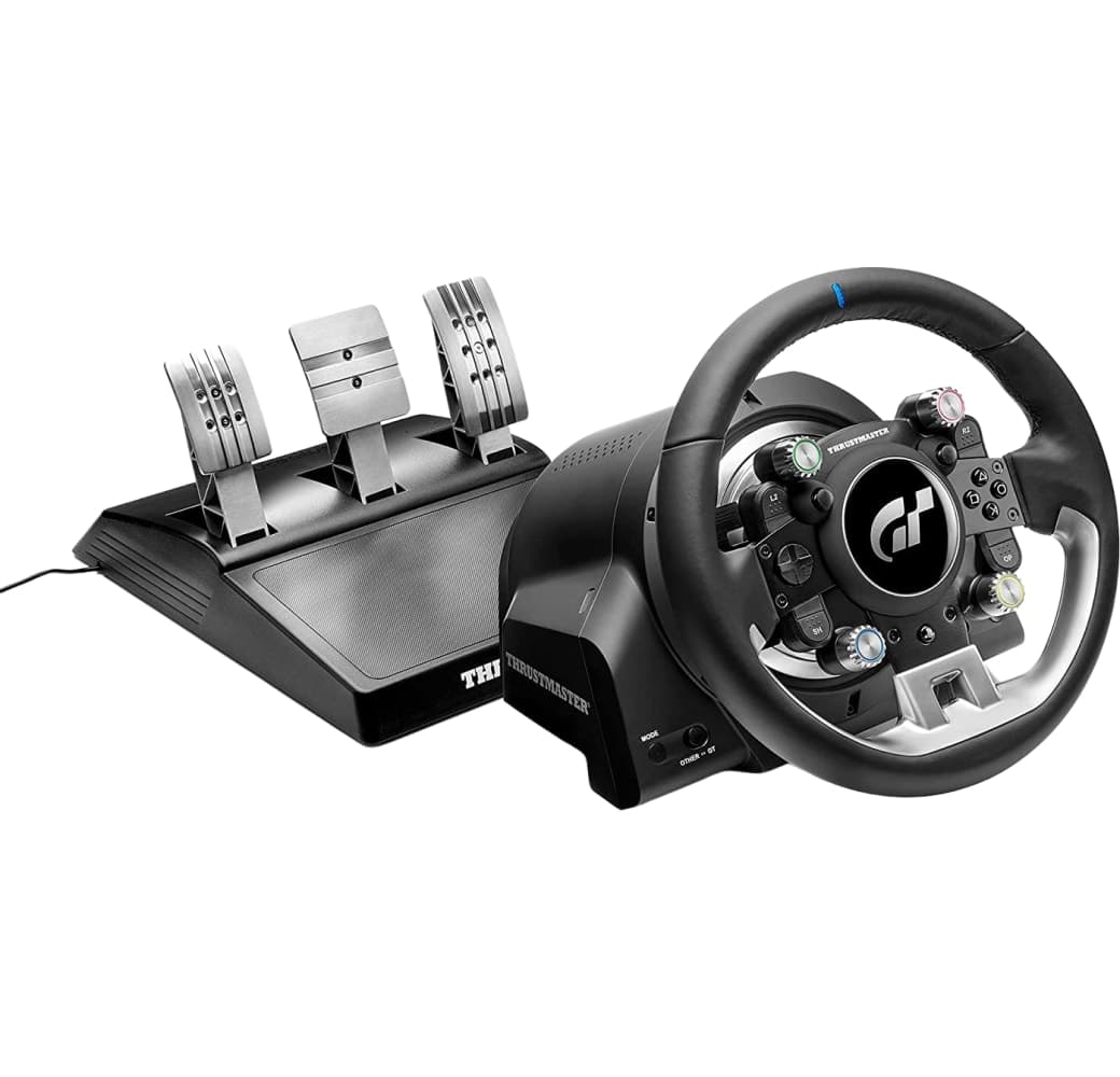 Black Thrustmaster T-GT II Racing Steering Wheel + 3 Pedal Set.1