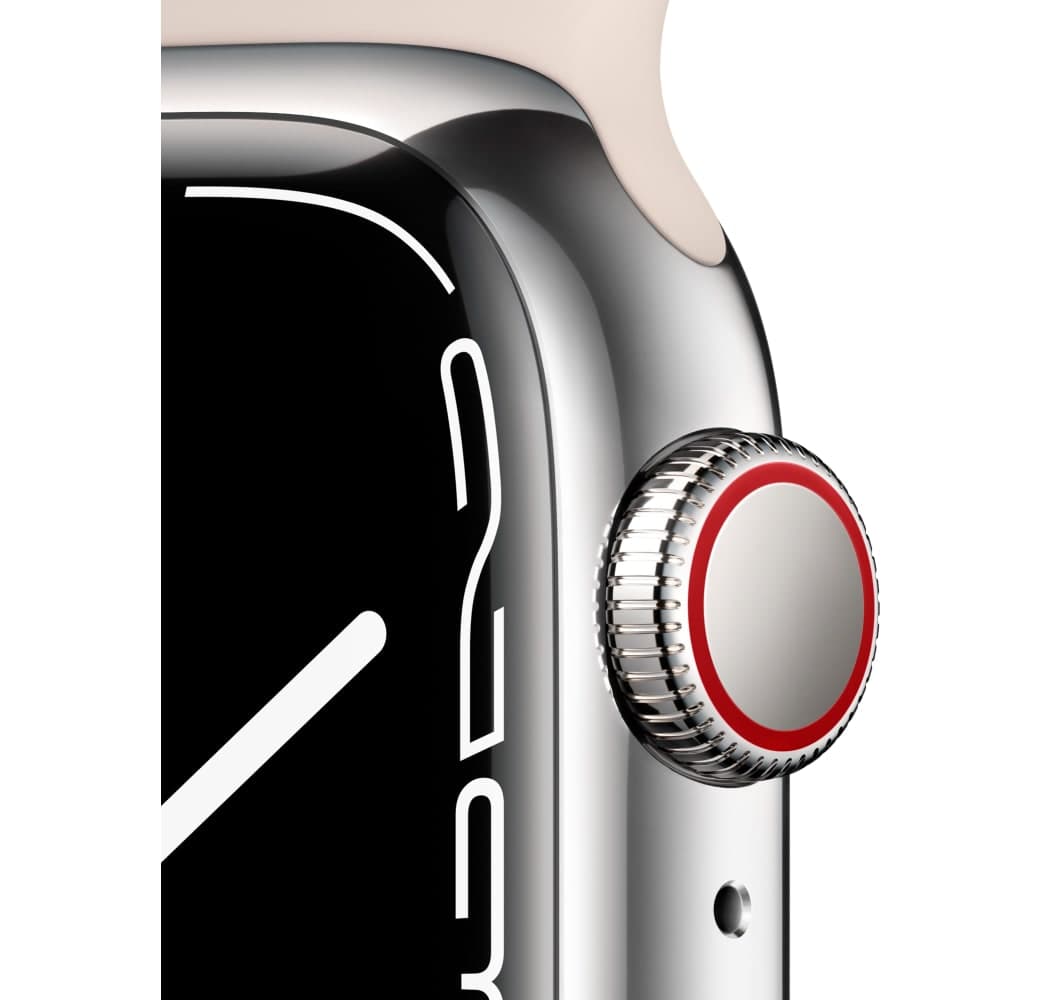 Silber Apple Watch Series 7 GPS + Cellular, Edelstahlgehäuse, 41 mm.3