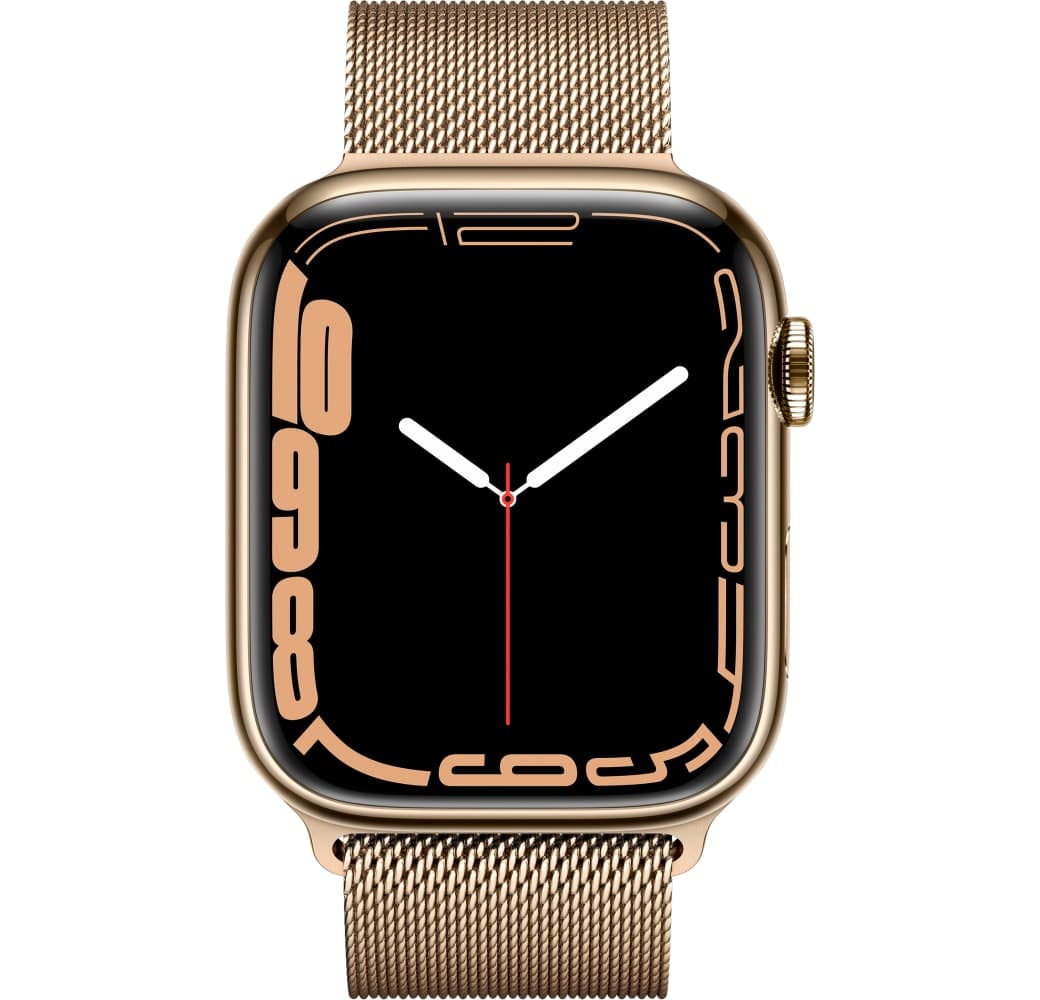 Gold Apple Watch Series 7 GPS + Cellular, caja de acero inoxidable, 41 mm.2