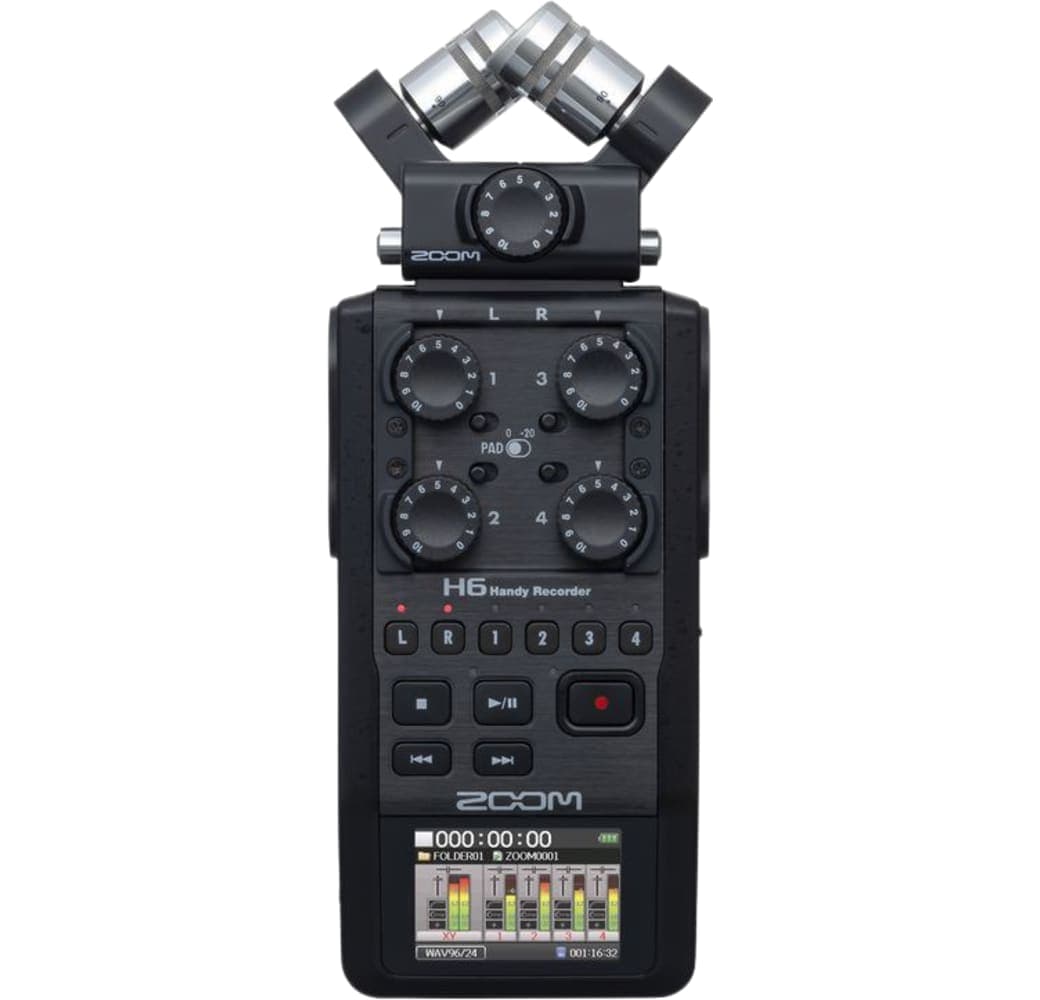 Black Zoom H6 Portable 6-Track Audio Recorder.1