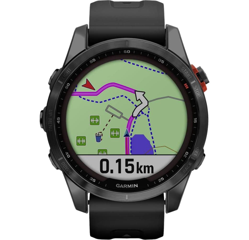 Black Garmin FENIX 7S SOLAR Smartwatch, Stainless Steel Case, 42mm.3