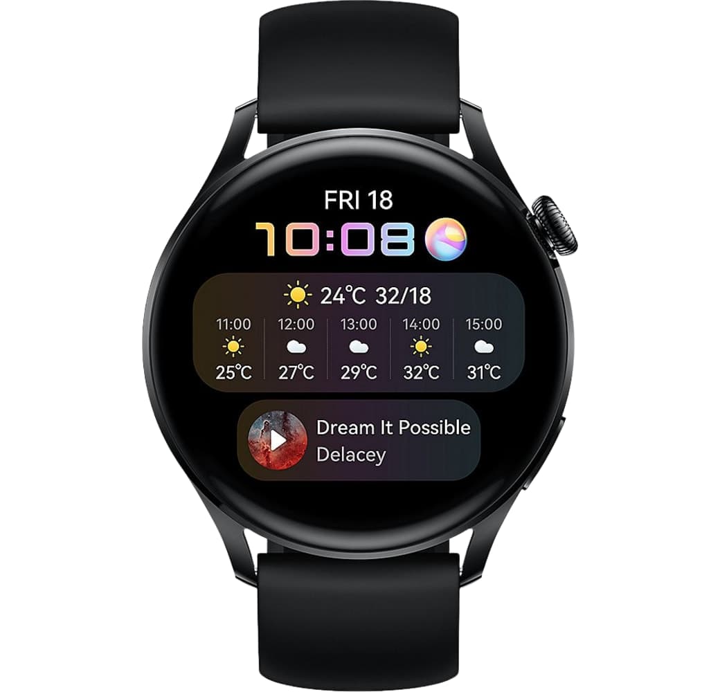 Schwarz Huawei Watch 3 Active GPS Smartwatch, Stainless Steel Case, 46mm.2