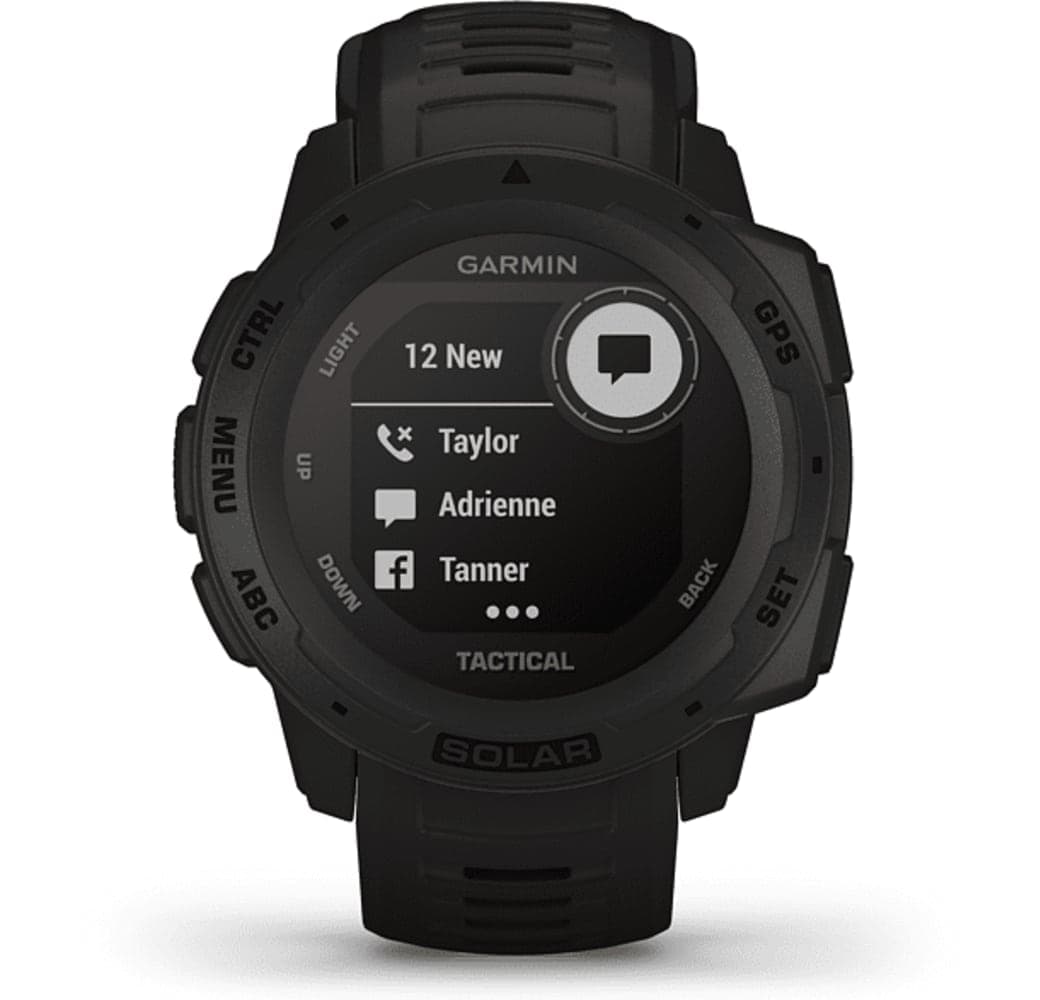 Black Garmin Instinct Tactical Edition Solar Edition Smartwatch, Fiber-reinforced polymer, 45mm.2