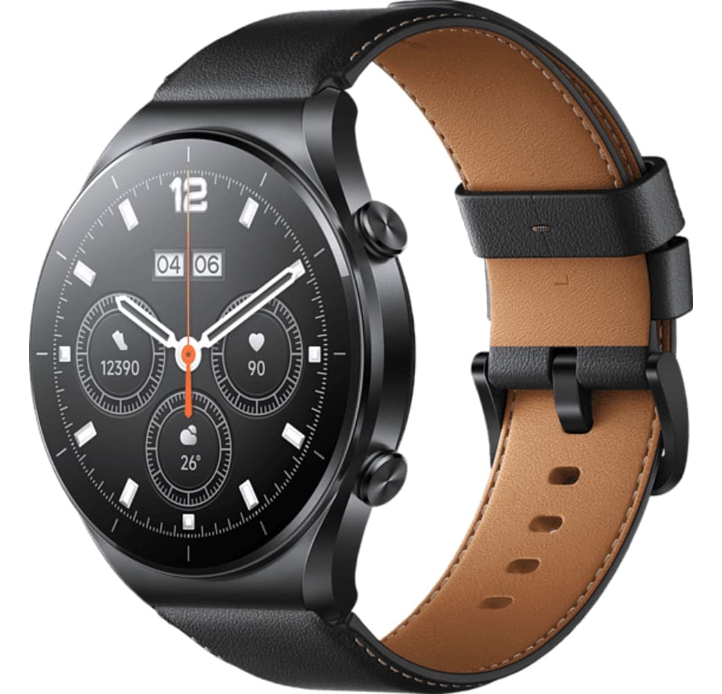Schwarz Xiaomi S1 Smartwatch, Edelstahlgehäuse, 46 mm.1