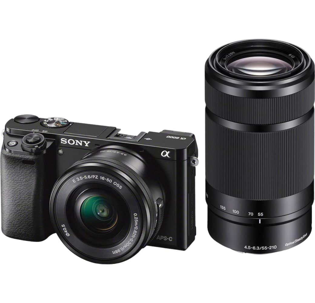 Black Sony Alpha 6000 Camera Kit with E PZ 16-50 mm f/3.5-5.6 OSS + E 55-210mm f/4.5-6.3 OSS Lens.1