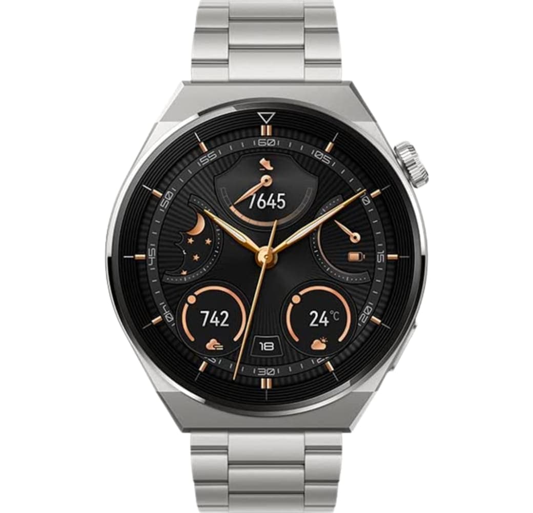 Silver Huawei Watch GT 3 Pro Smartwatch, Titanium Case, 46mm.4