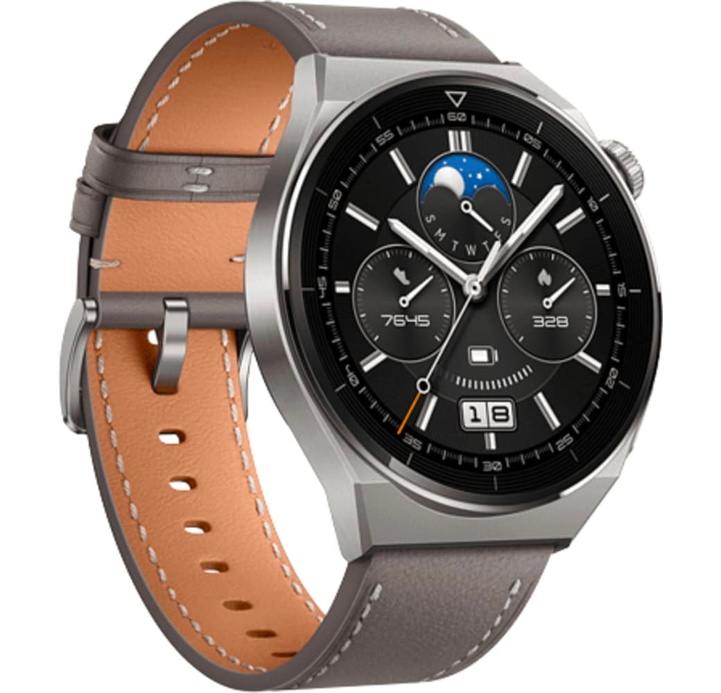 Grau Huawei Watch GT 3 Pro Smartwatch, Titanium Case, 46mm.5