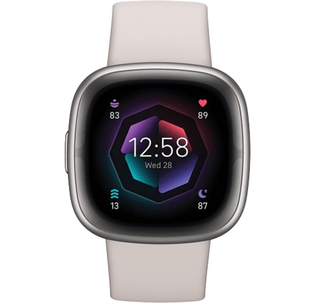 Lunar White Fitbit Sense 2 Smartwatch, Aluminium Case, 40mm.2