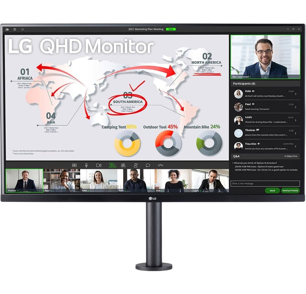 LG - 32" QHD Ergo Monitor 32QP880-B.AEU.1