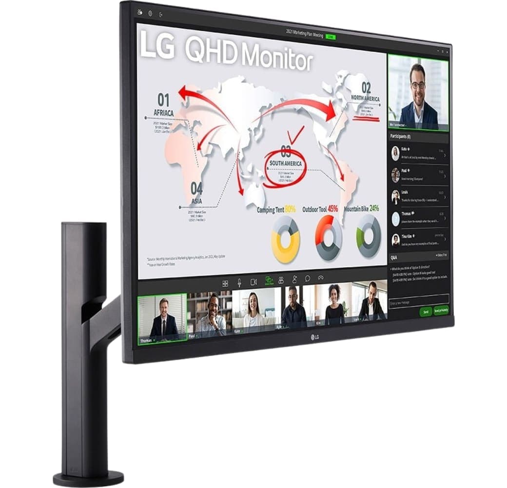 LG - 32" QHD Ergo Monitor 32QP880-B.AEU.2