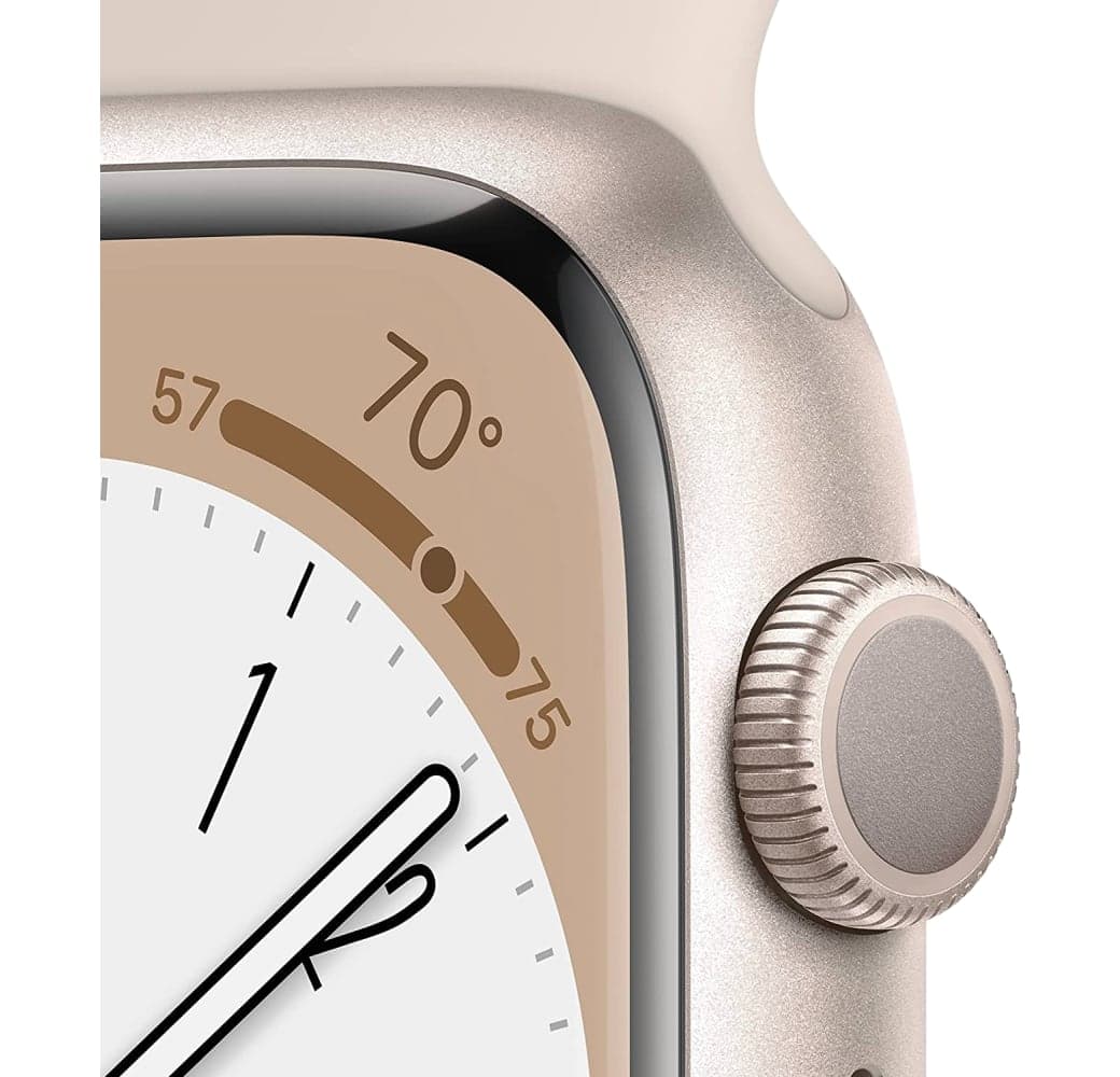 Blanco estrella Apple Watch Series 8 GPS, caja de Aluminio, 41 mm.3