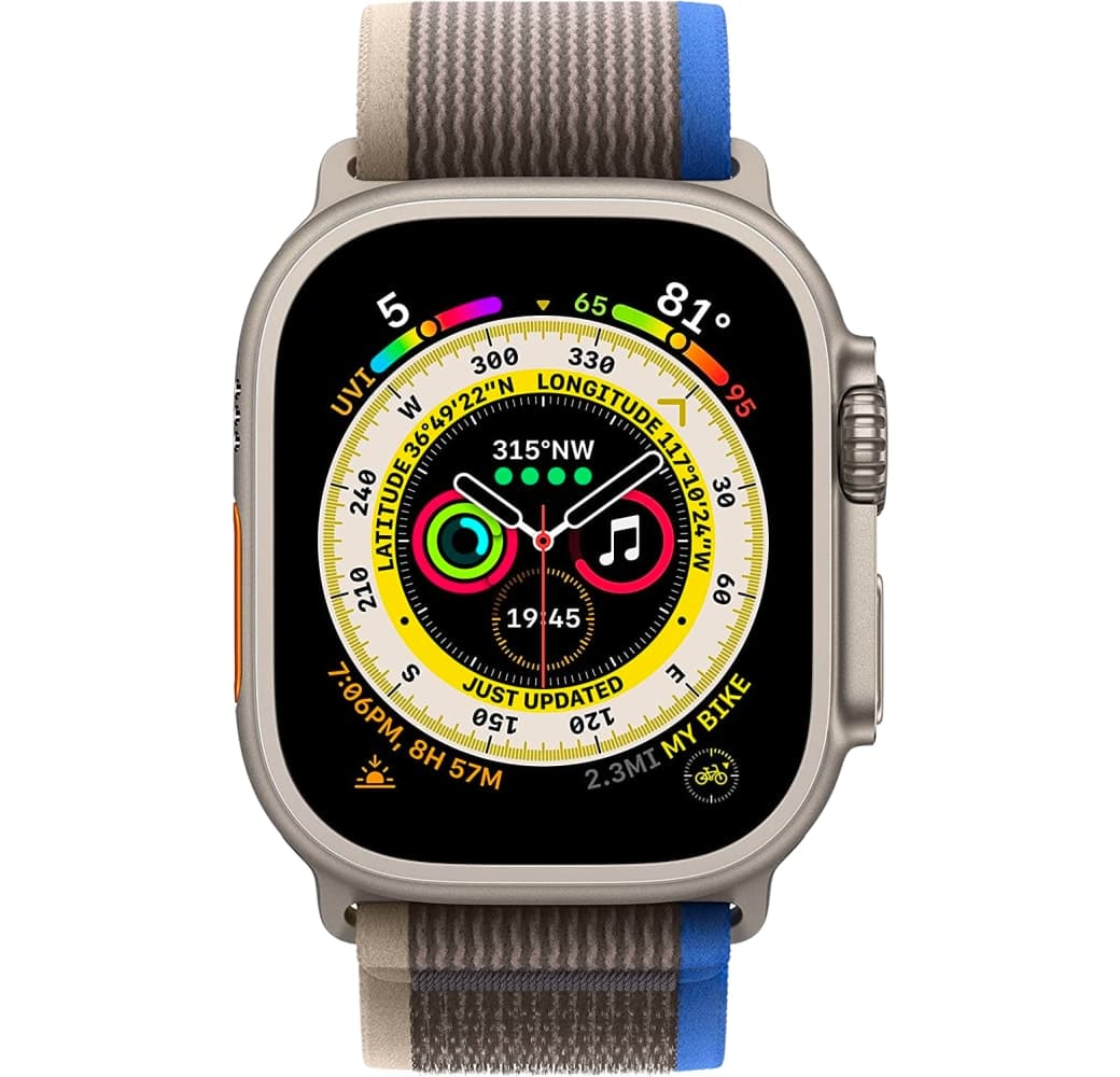 Blue/Gray Apple Watch Ultra GPS + Cellular, Titanium Case, 49mm.2