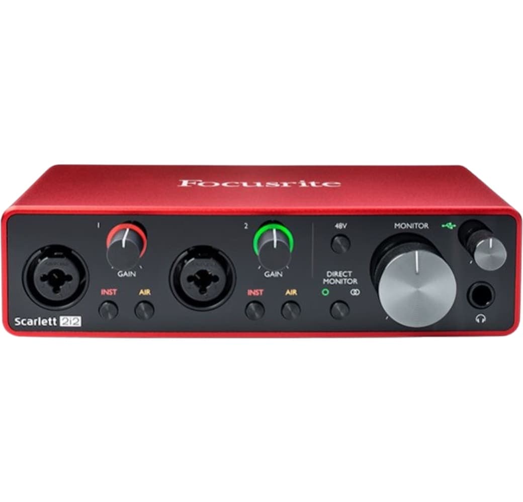 Red / Black Focusrite Scarlett 2I2 (3rd Gen) Audio Interface.2