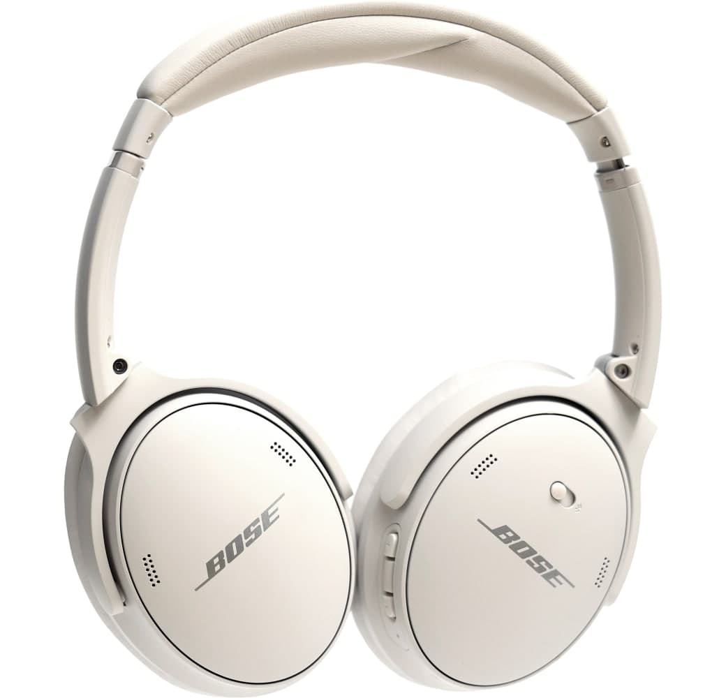 Wit Bose Quietcomfort 45 ruisonderdrukkende over-ear hoofdtelefoon met Bluetooth.4