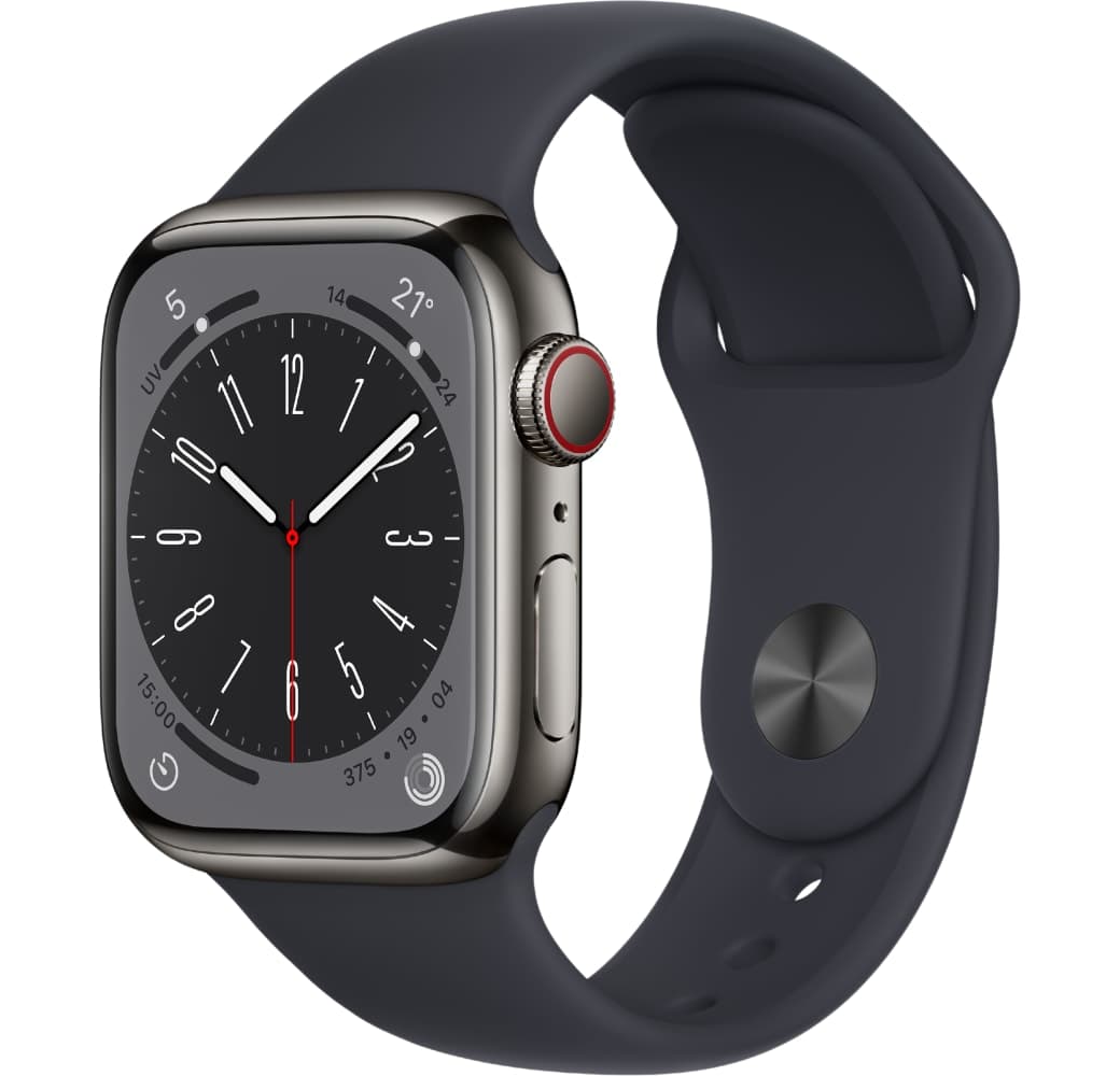 Midnight Apple Watch Series 8 GPS + Cellular, Stainless Steel Case, 41mm.1