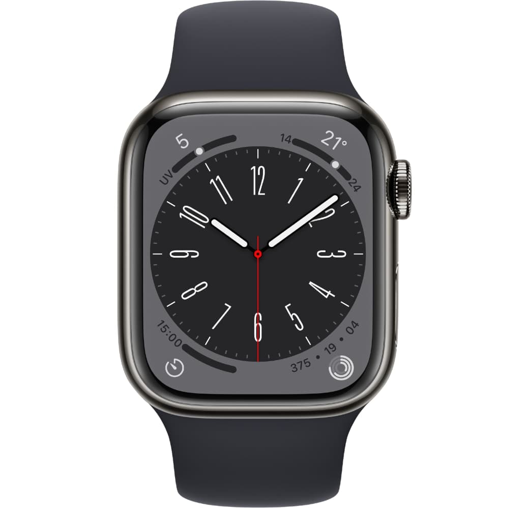 Midnight Apple Watch Series 8 GPS + Cellular, Stainless Steel Case, 41mm.2