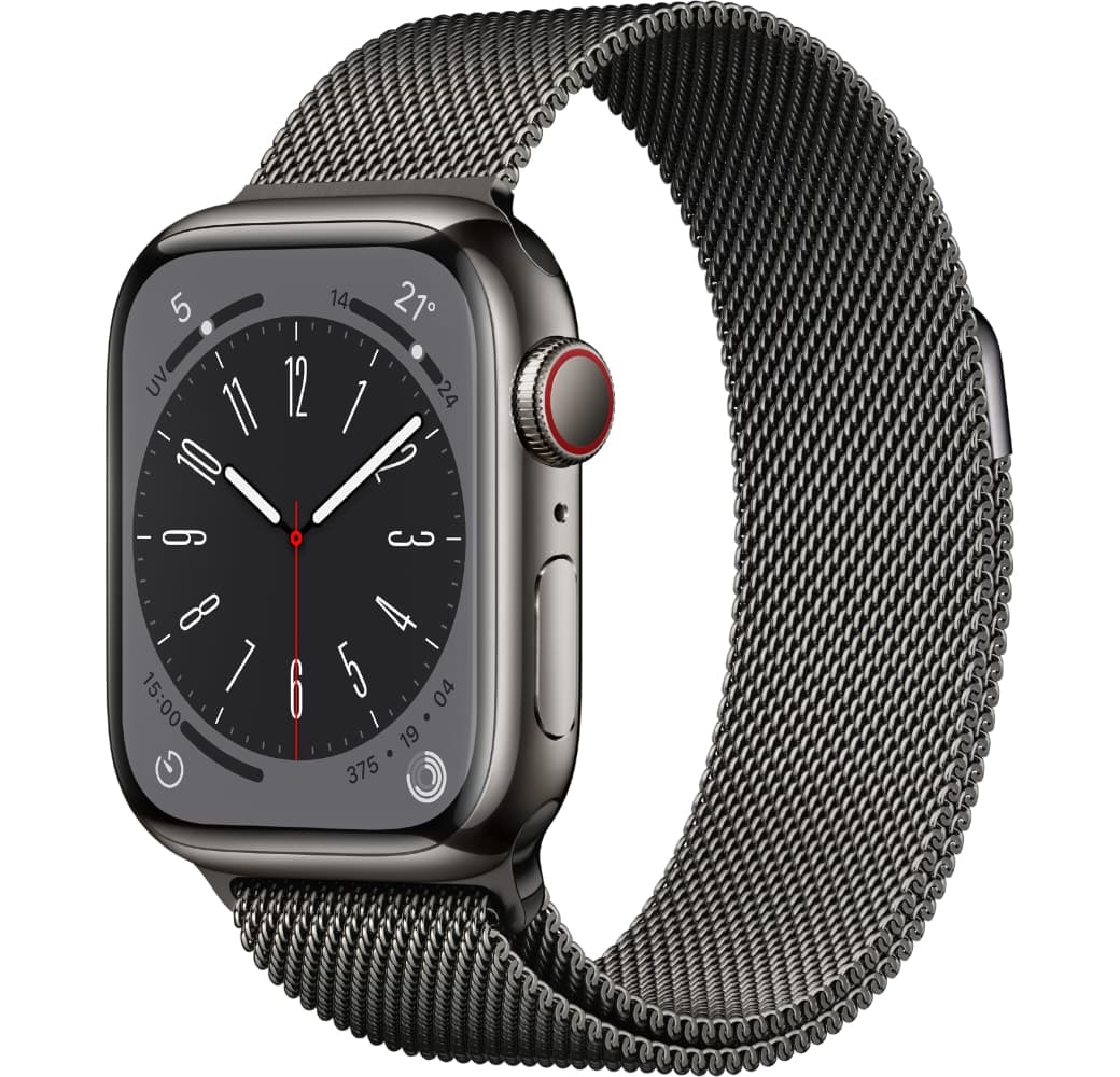Graphite Apple Watch Series 8 GPS + Cellular, Stainless Steel Case, 41mm.1