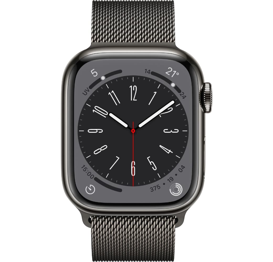 Graphite Apple Watch Series 8 GPS + Cellular, Stainless Steel Case, 41mm.2