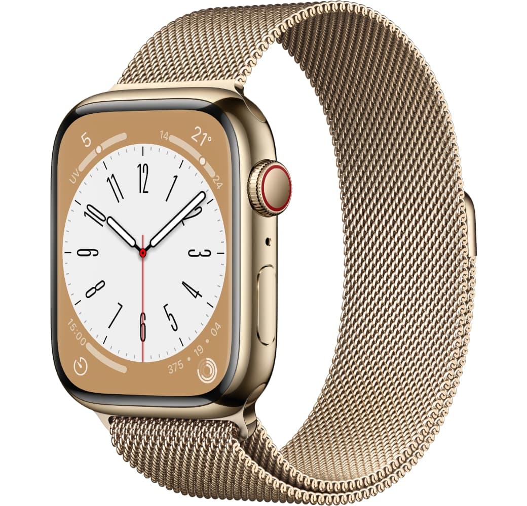 Gold Apple Watch Series 8 GPS + Cellular, Stainless Steel Case, 45mm.1