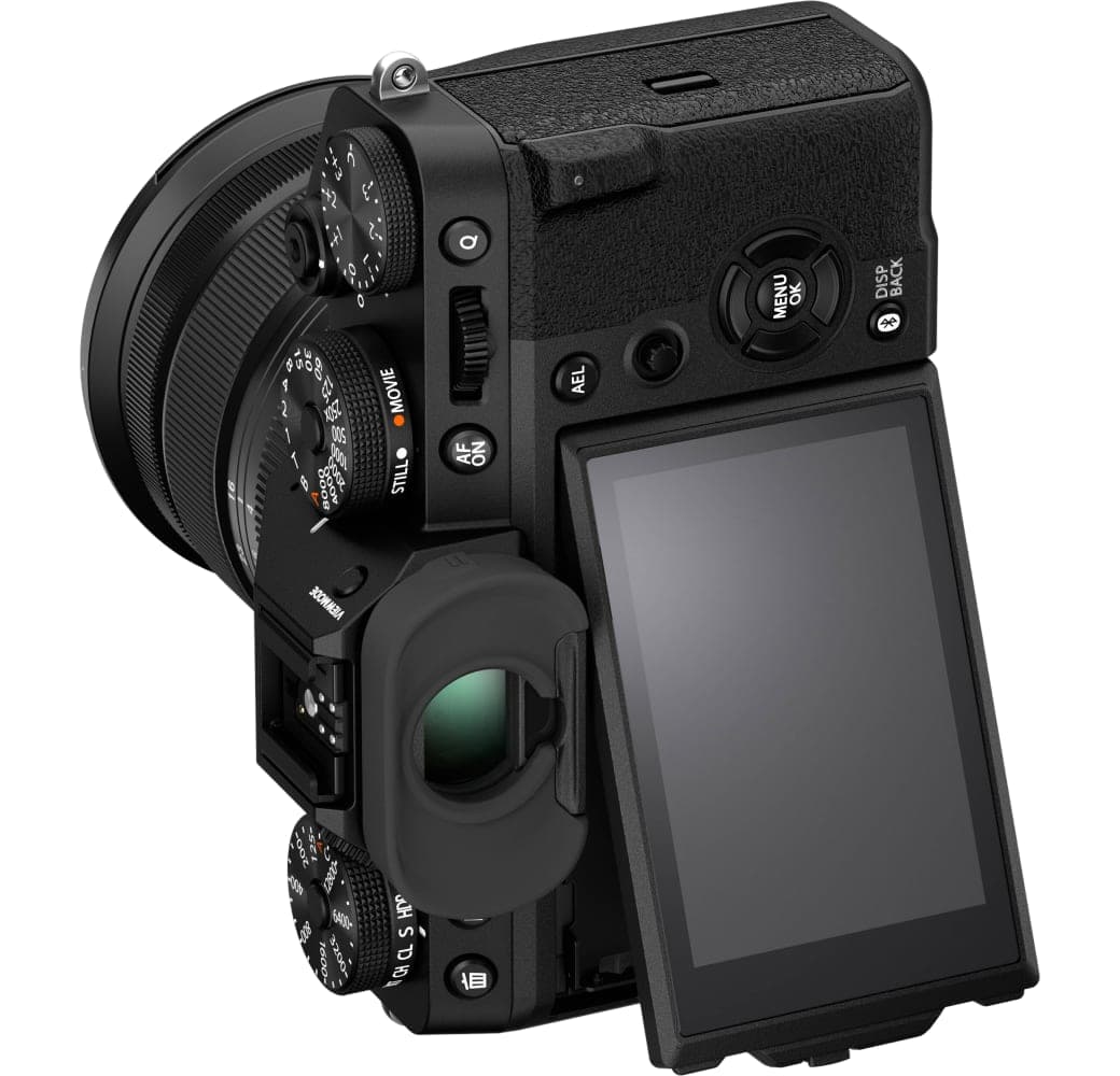 Schwarz Fujifilm X-T5 Systemkamera, mit Objektiv XF 16-80mm f/4 R OIS WR.2