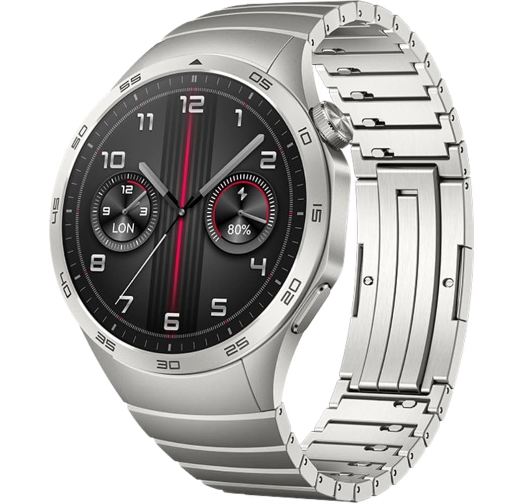 Grey Huawei Watch GT4 Smartwatch, Stainless Steel Case, 46mm.1
