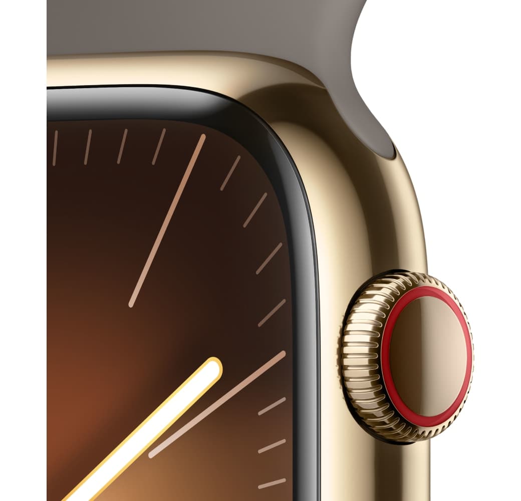 Tonbraun Apple Watch Series 9 GPS + Cellular, Edelstahlgehäuse, 45 mm.3
