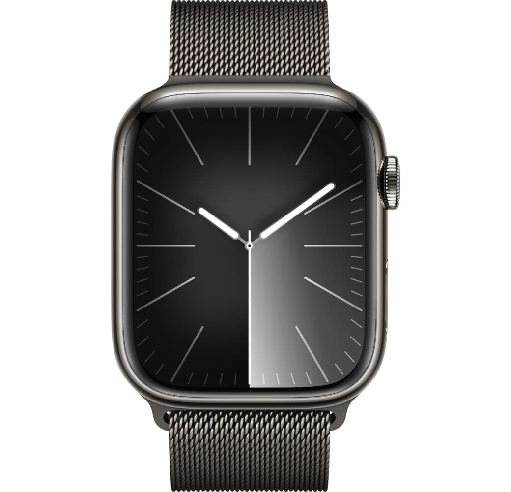 Schwarz Apple Watch Series 9 GPS + Cellular, Edelstahlgehäuse, 45 mm.2