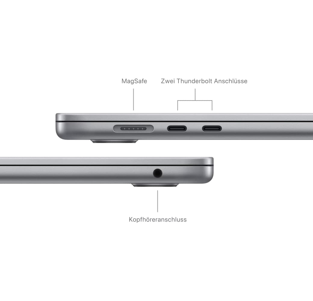 Weltraum grau Apple MacBook Air 15" Laptop - Apple M3 - 8 GB - 512 GB SSD - Integrierte 10-Kern-GPU von Apple - Deutsch (QWERTZ).5