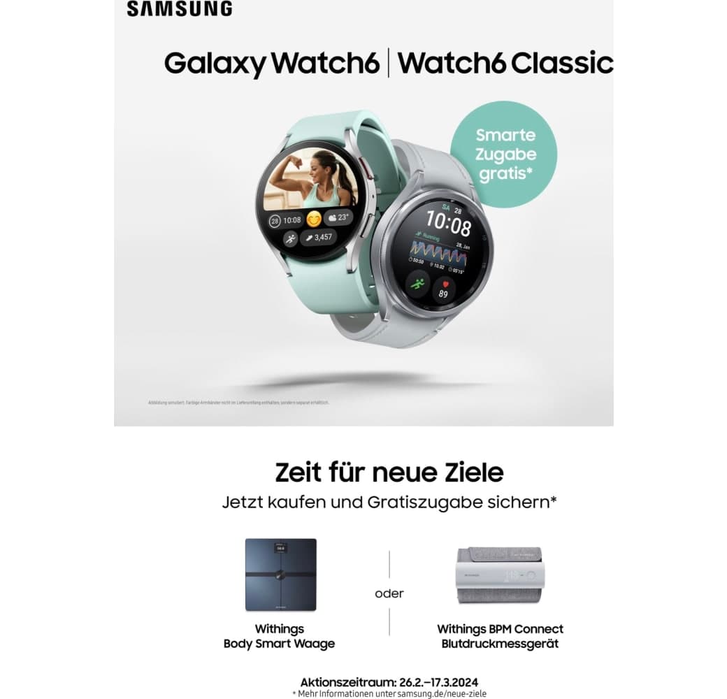 Graphite Samsung Galaxy Watch6 Smartwatch, Aluminium case, 44mm.6