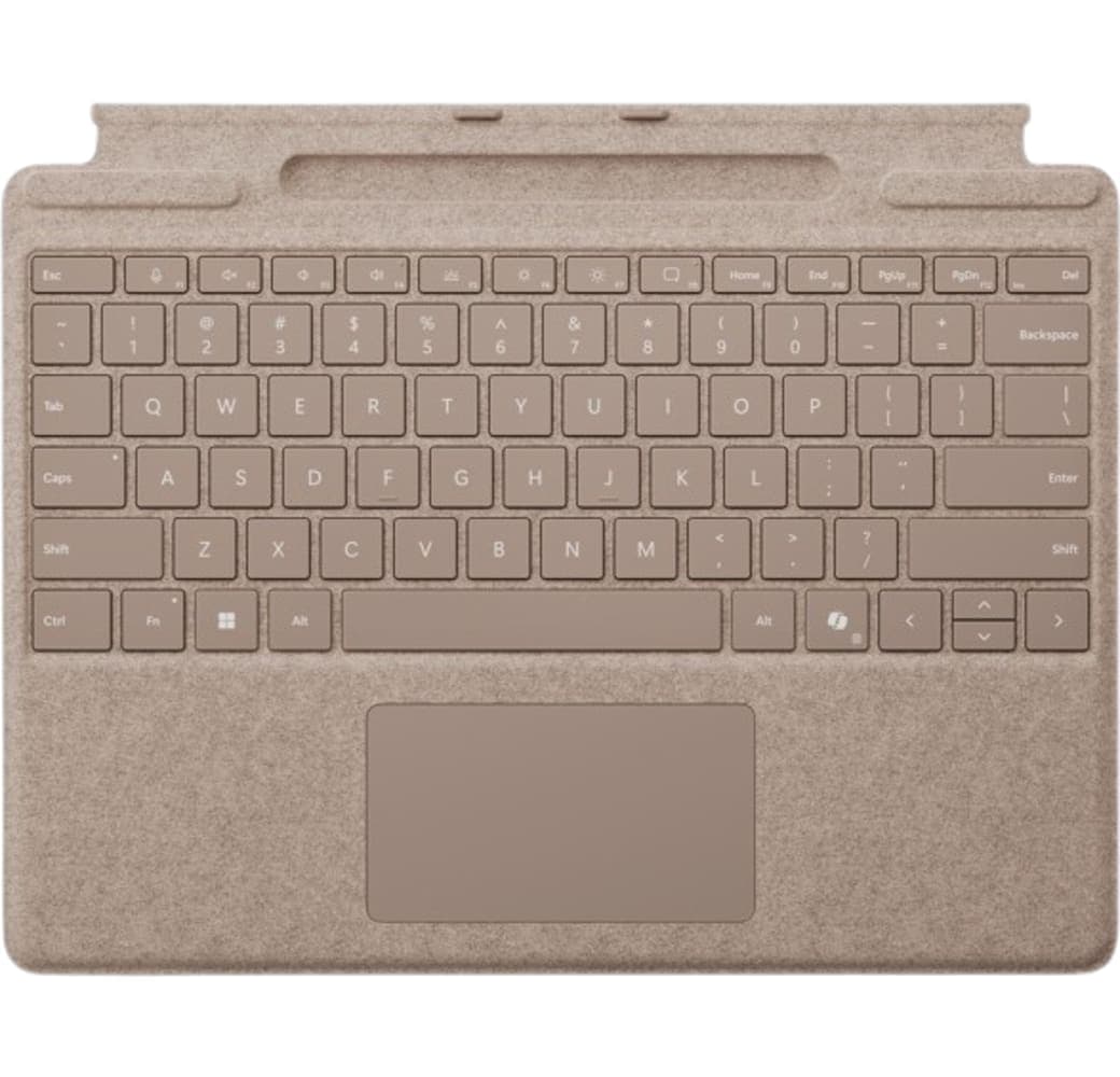 Beige Microsoft Surface Pro Keyboard with pen storage & Copilot key.1
