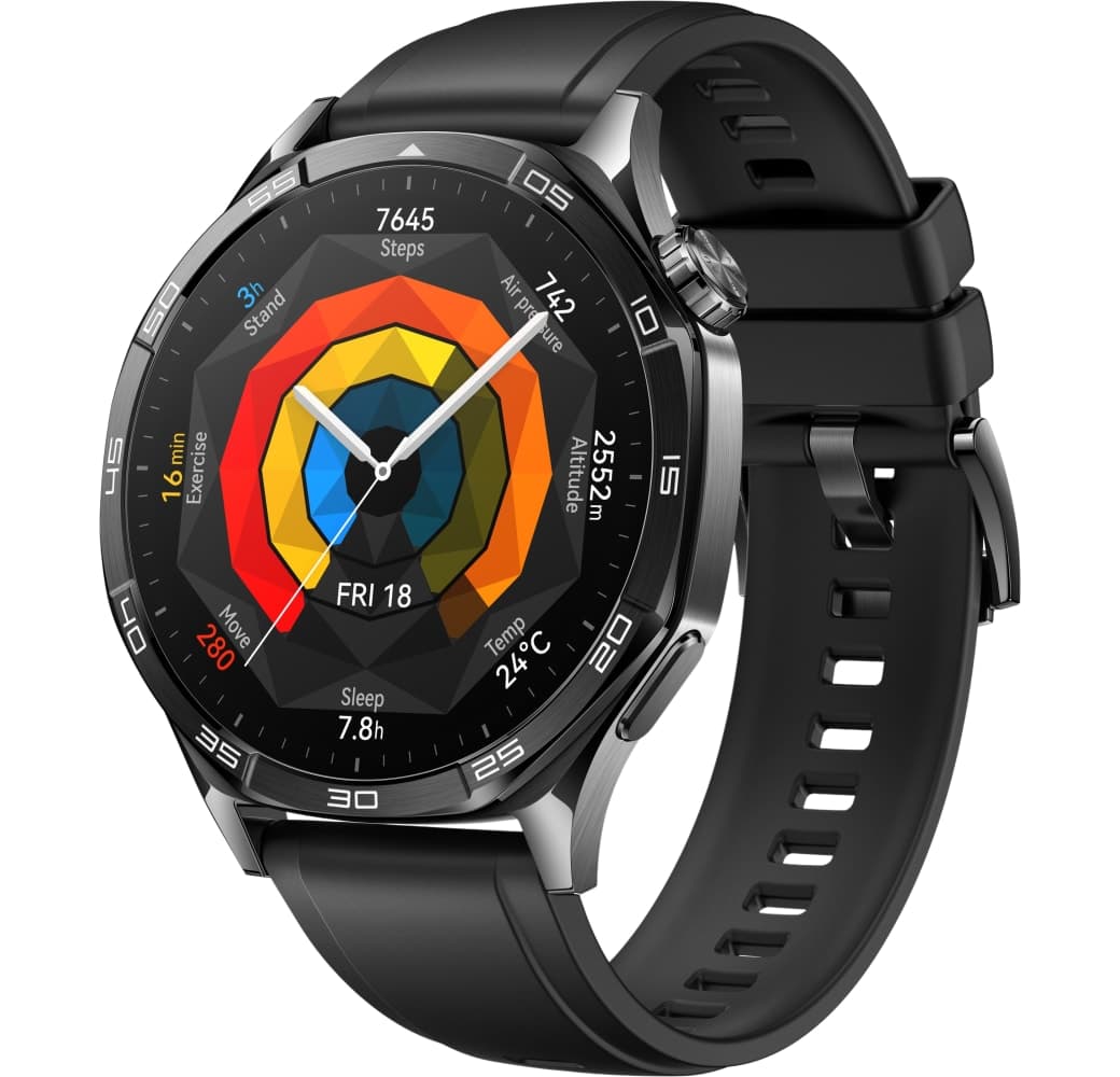 Black Huawei Watch GT5 Smartwatch, Stainless Steel Case, 46mm.1