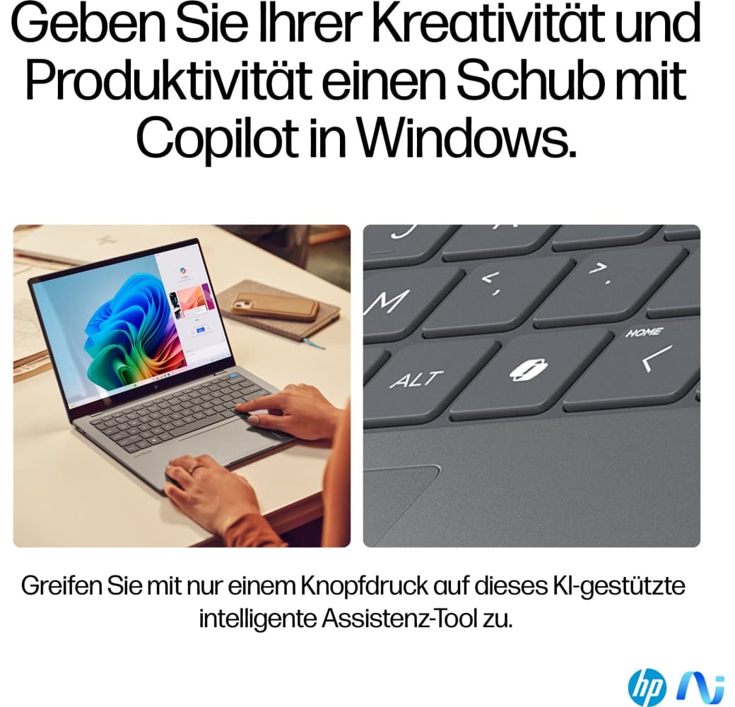 Silber HP OmniBook X 14-fe0060ng Copilot+ PC Laptop - 16 GB RAM - 1 TB SSD - Qualcomm® Adreno™ Onboard-Grafik - Deutsch (QWERTZ).7