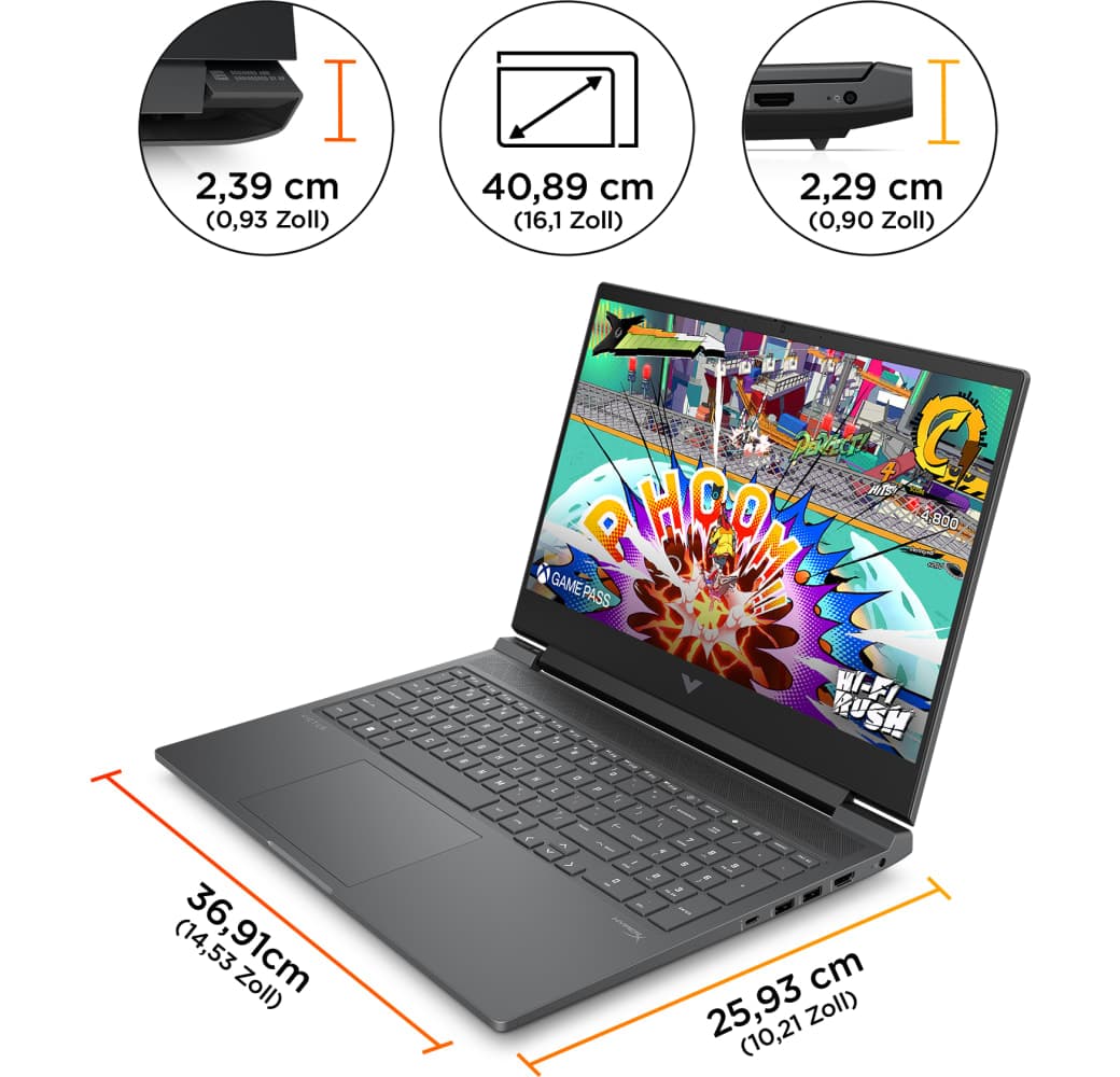 Mica Silver HP Victus 16-s1076ng Gaming Laptop - AMD Ryzen™ 7 8840H - 16GB - 1TB - NVIDIA® GeForce® RTX™ 4060.6