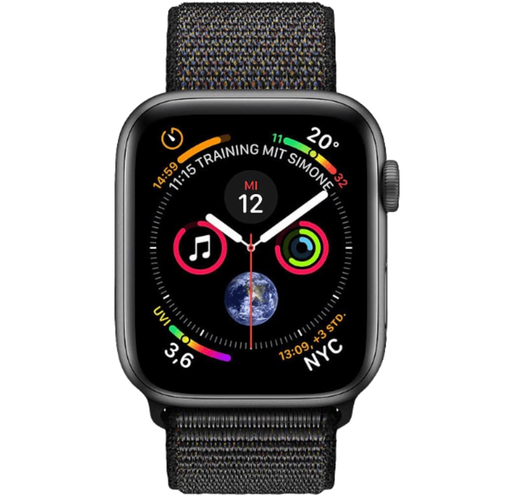 Space Grau / Schwarz Sport Loop Apple Watch Serie 4 GPS, 44 mm Aluminium-Gehäuse, Sport-Loop / -Armband.1