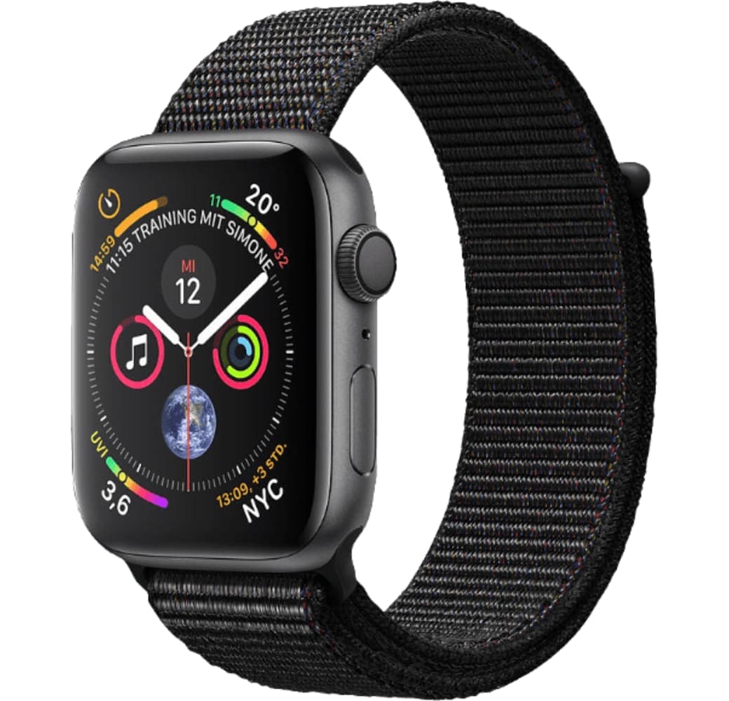 Space Grau / Schwarz Sport Loop Apple Watch Serie 4 GPS, 44 mm Aluminium-Gehäuse, Sport-Loop / -Armband.2