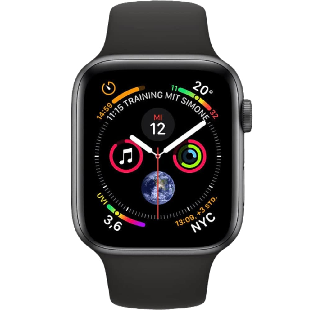Space Grau / Schwarz Sportarmband Apple Watch Serie 4 GPS, 44 mm Aluminium-Gehäuse, Sport-Loop / -Armband.1