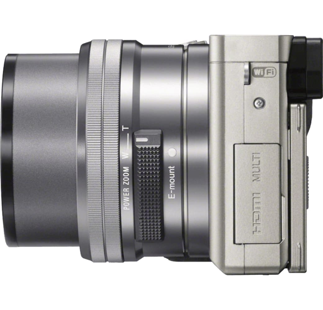 Silber Sony Alpha 6000 Systemkamera, mit Objektiv E PZ 16-50 mm f/3.5-5.6 OSS.2