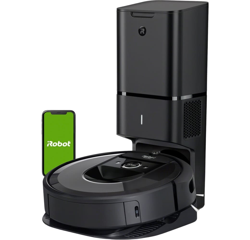 Black iRobot Roomba i7+ Vacuum Cleaner Robot with Dirt Disposal Station.1