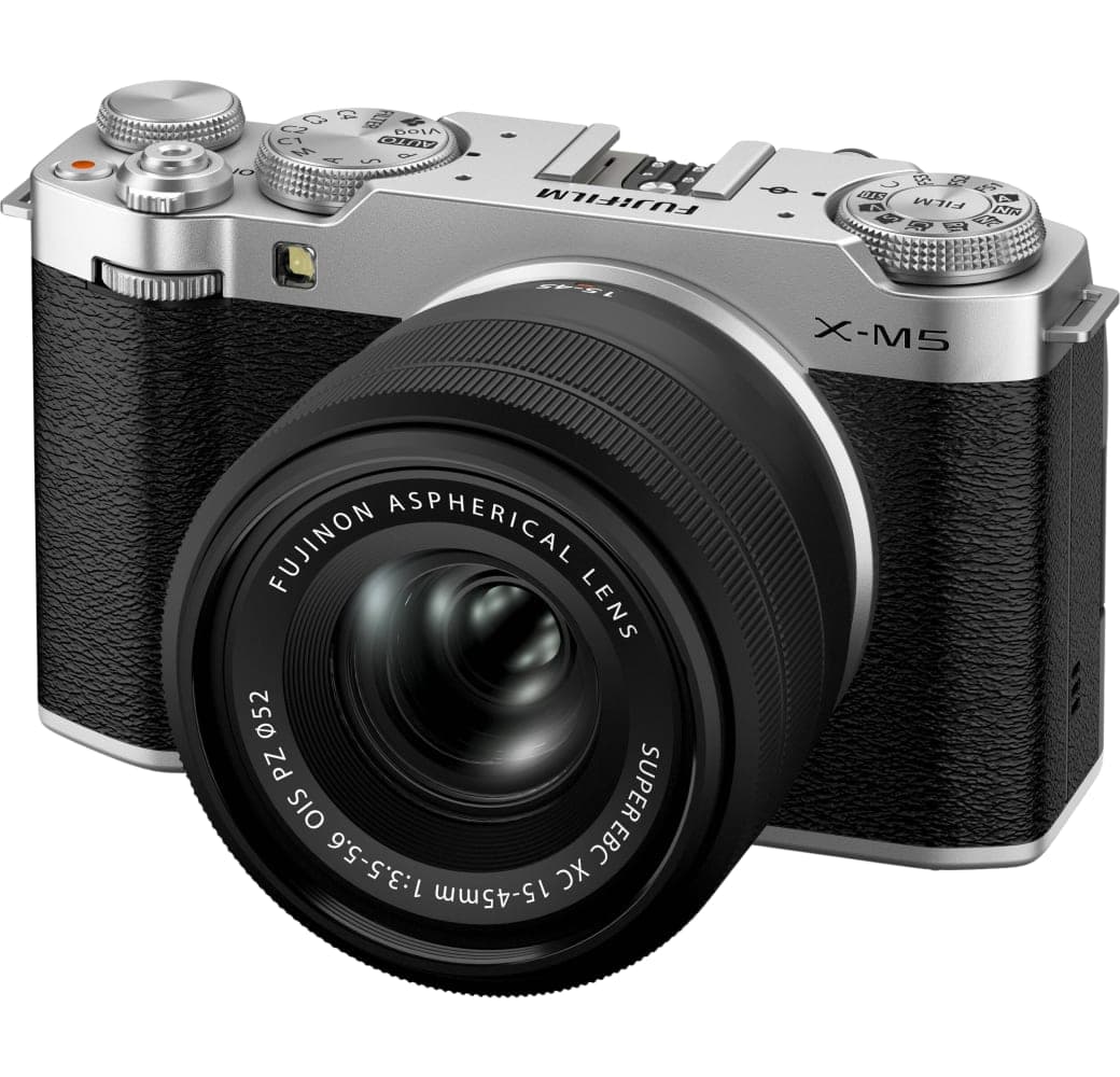 Silver Fujifilm X-M5 Camera Kit with XC15-45mm f/3.5-5.6 OIS PZ Lens.1