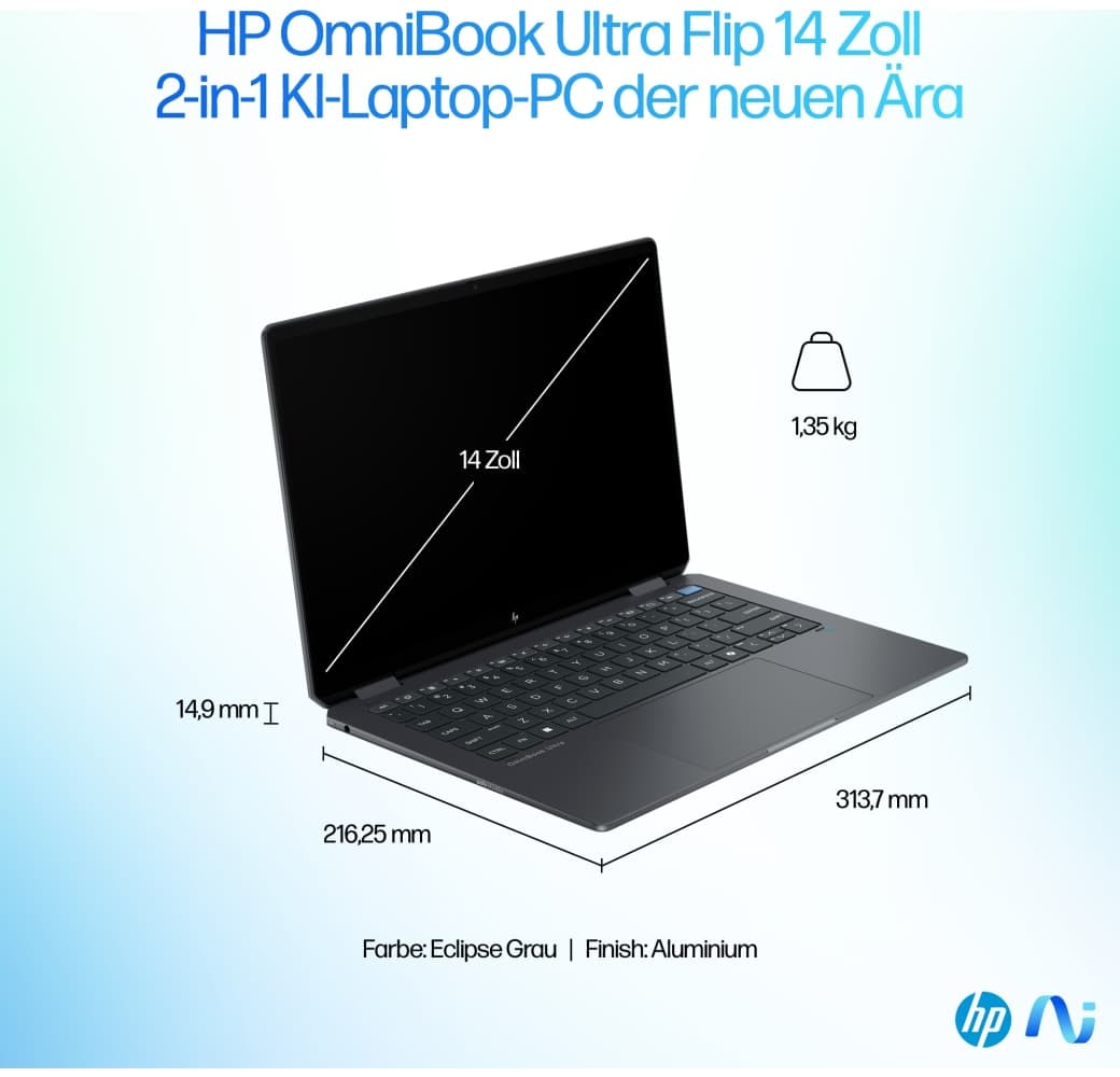 Grey HP OmniBook Ultra Flip 14-fh0091ng Laptop - Intel® Core™ Ultra 9-288V - 32GB - 1TB SSD - Intel® Intel Arc Graphics.6